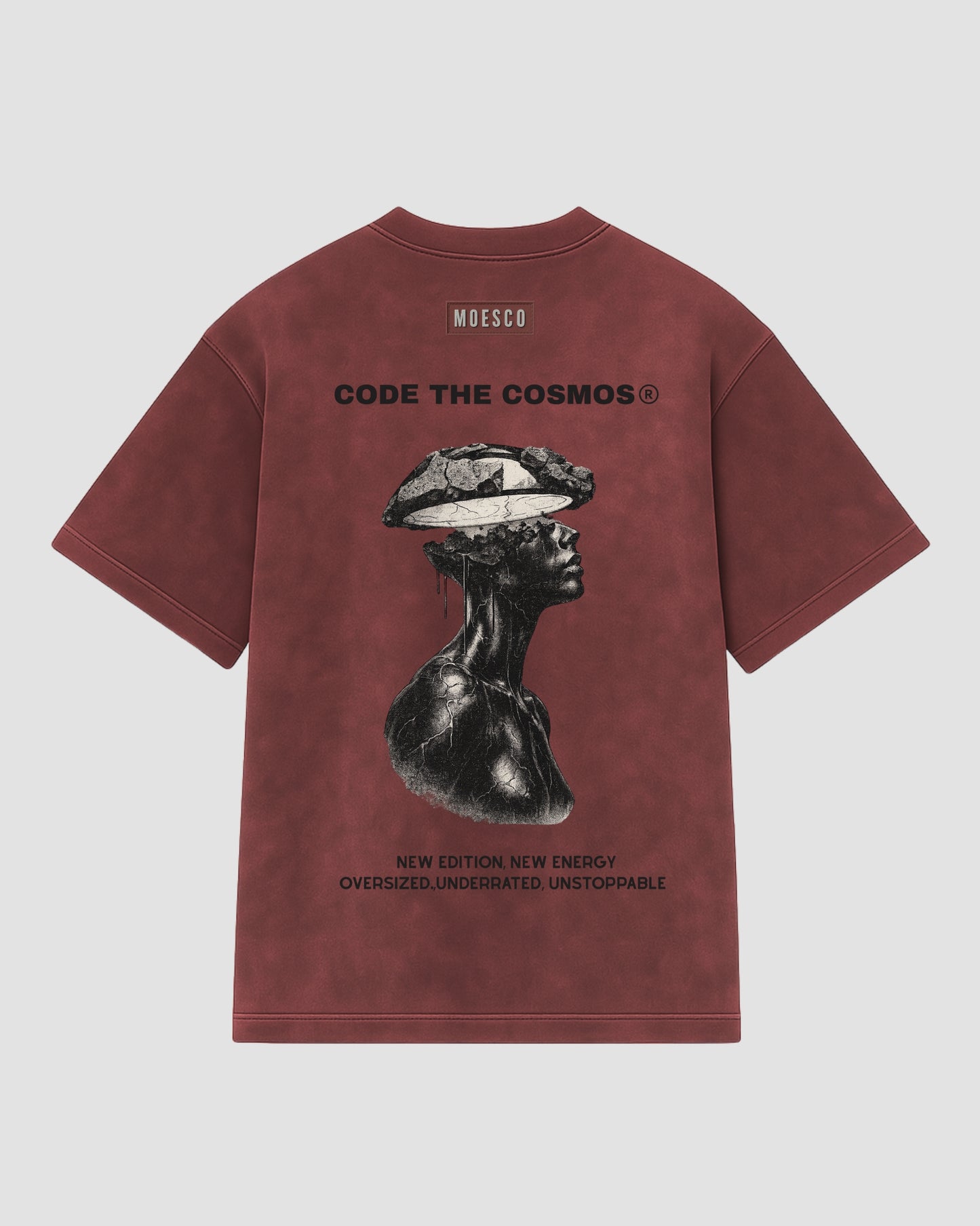 CODE THE COSMOS ACID WASH TSHIRT WINE MAN
