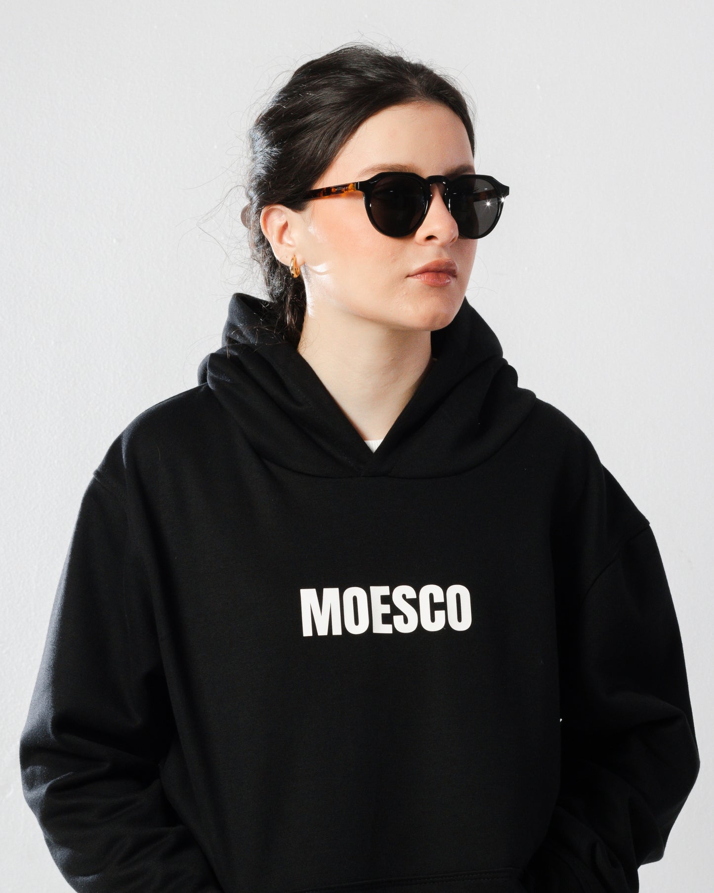 MOESCO ORIGINAL DESIGN BLACK HOODIE WOMAN