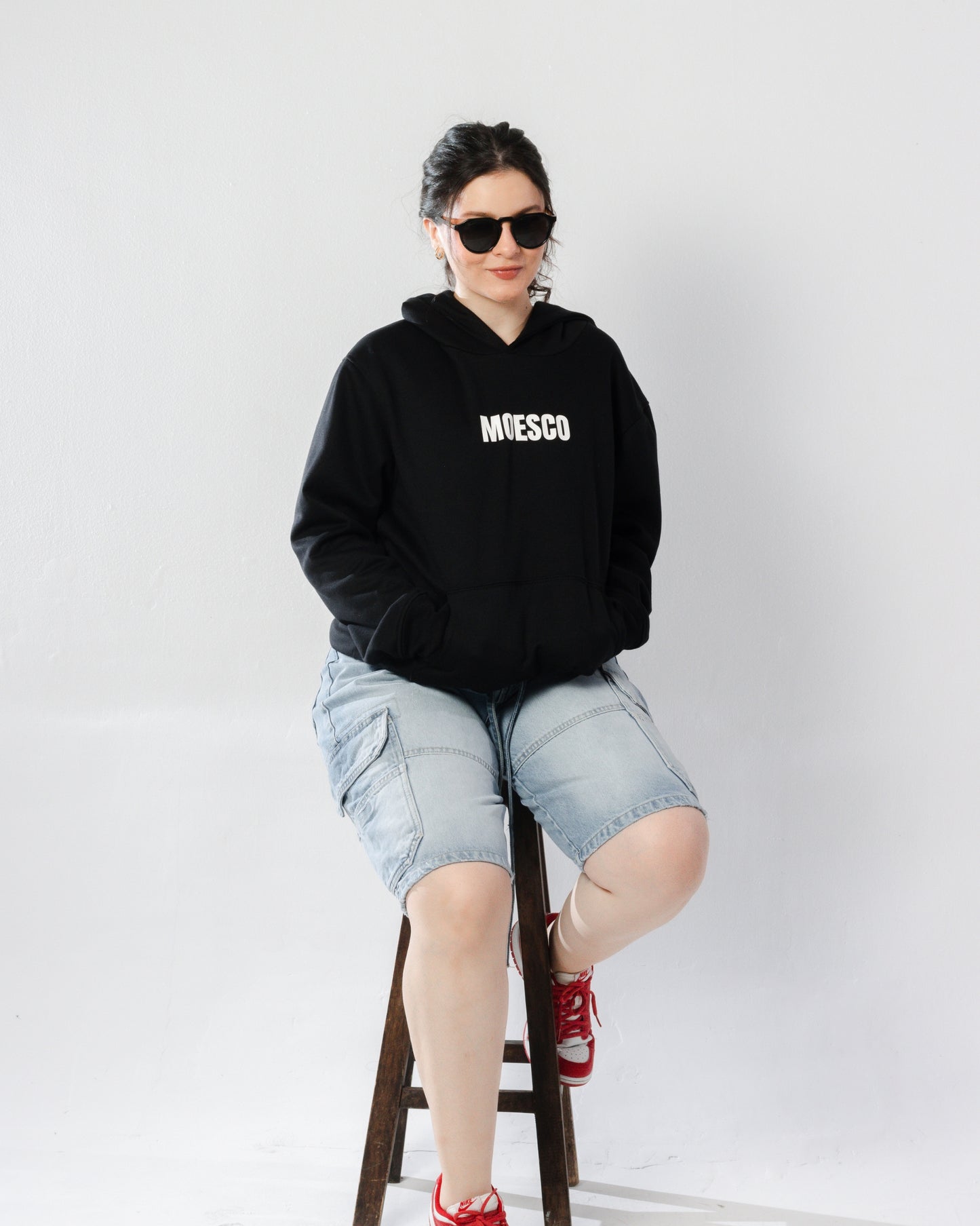MOESCO ORIGINAL DESIGN BLACK HOODIE WOMAN