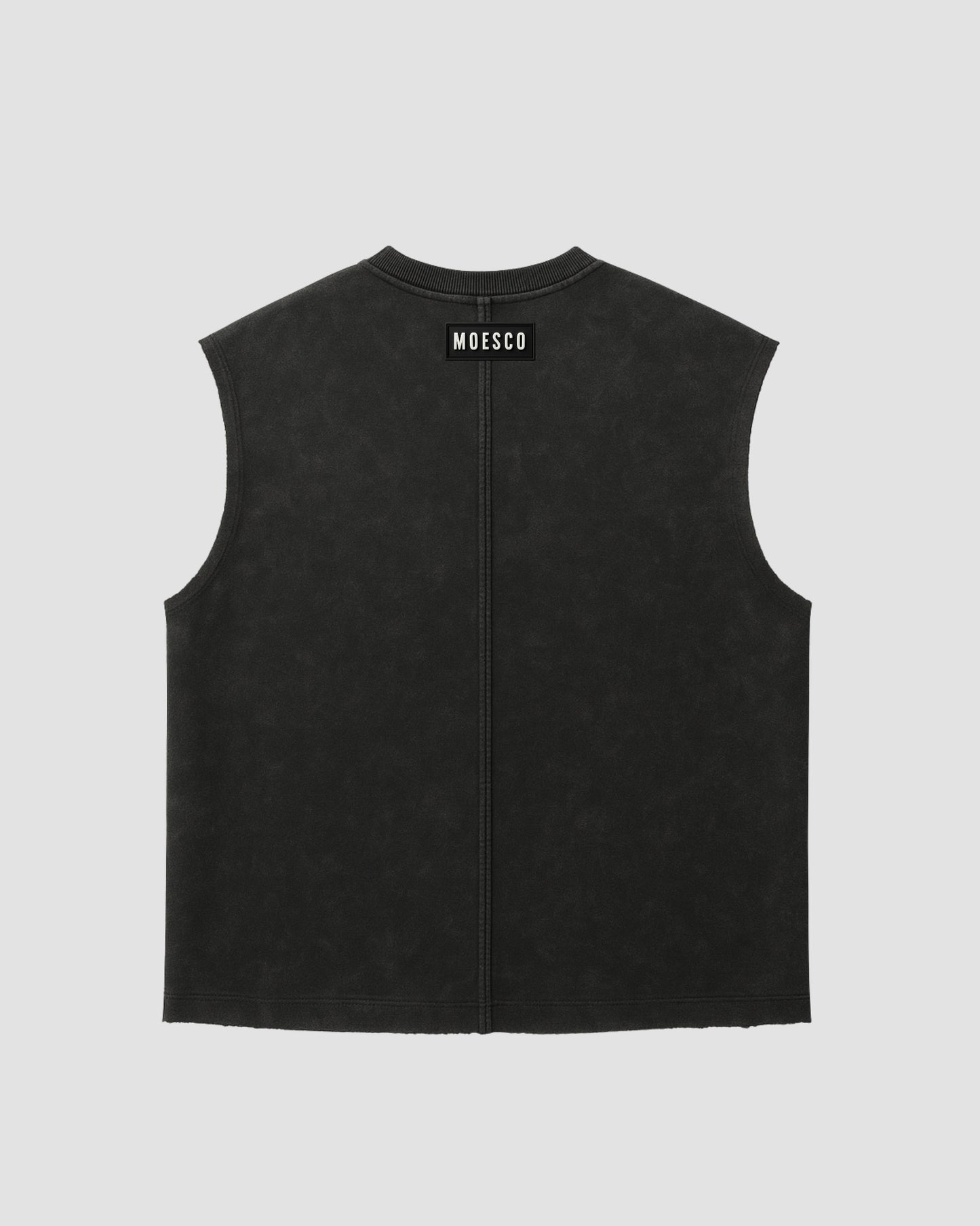 NEW EDITION ACID WASH SLEEVELESS T-SHIRT BLACK MAN