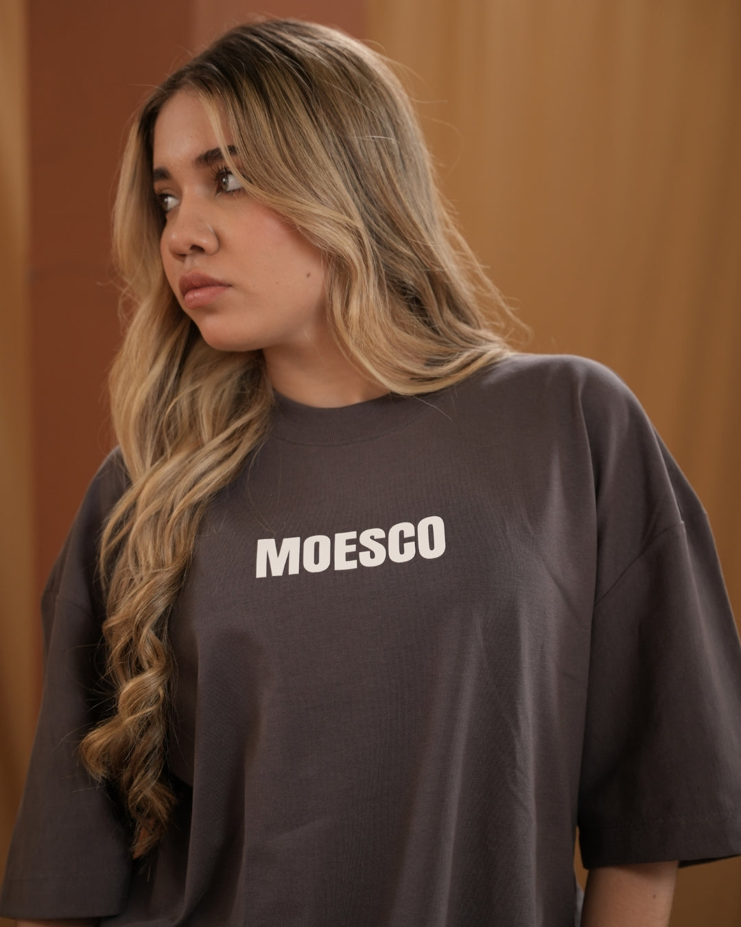 BASIC MOESCO LOGO T-SHIRT GREY WOMAN