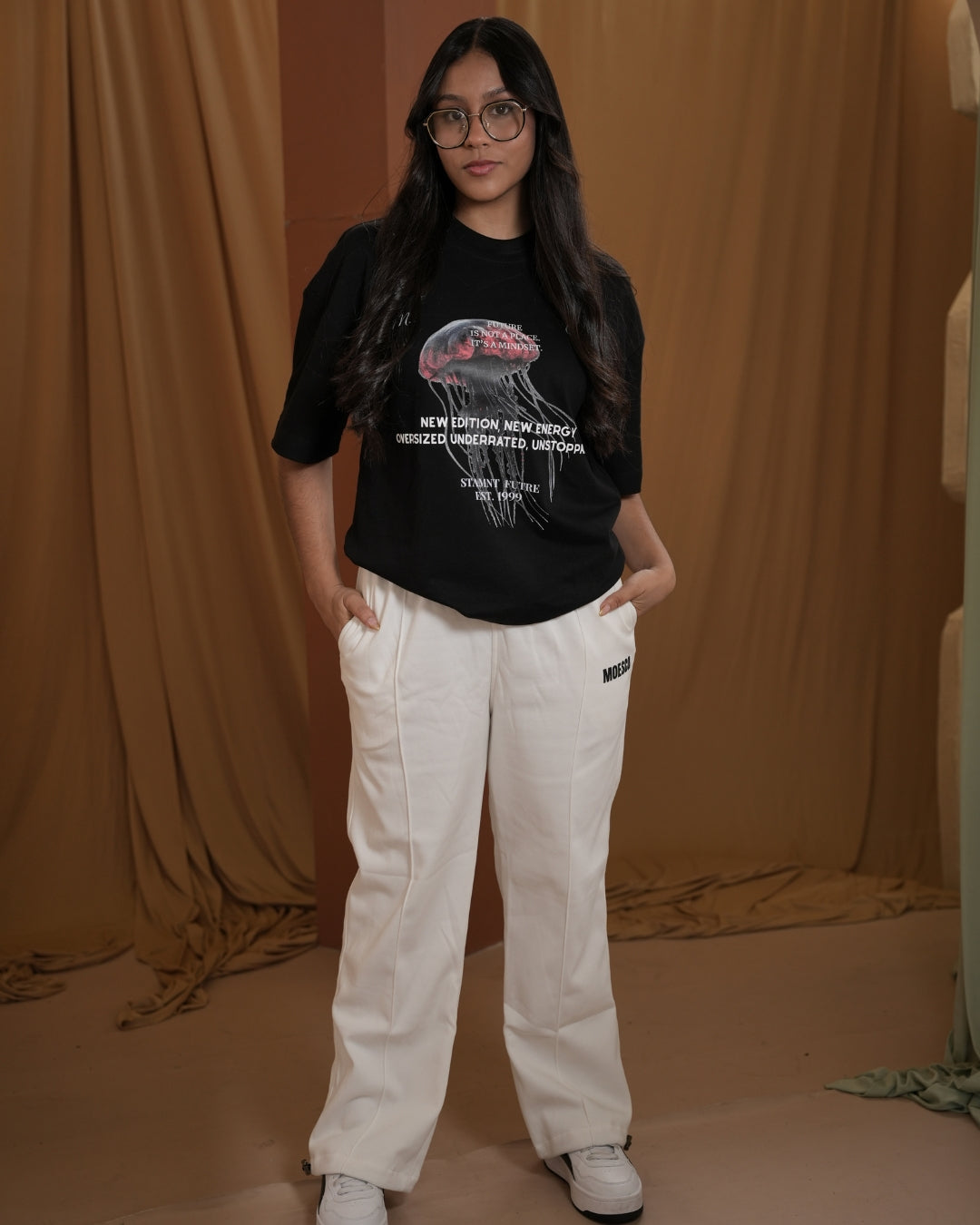 MOESCO LOGO SWEATSHIRT PANTS WHITE WOMAN