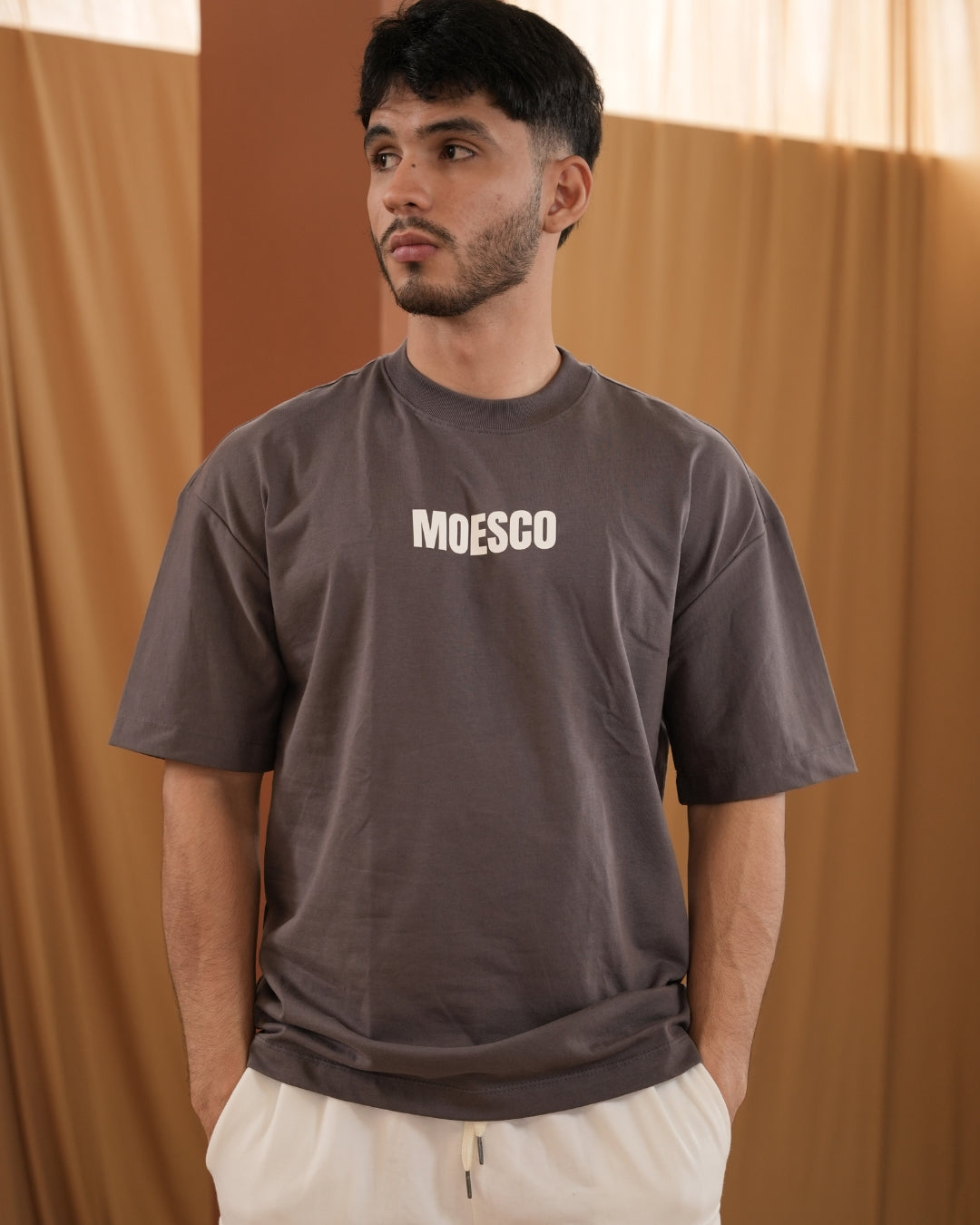 BASIC MOESCO LOGO T-SHIRT GREY MAN