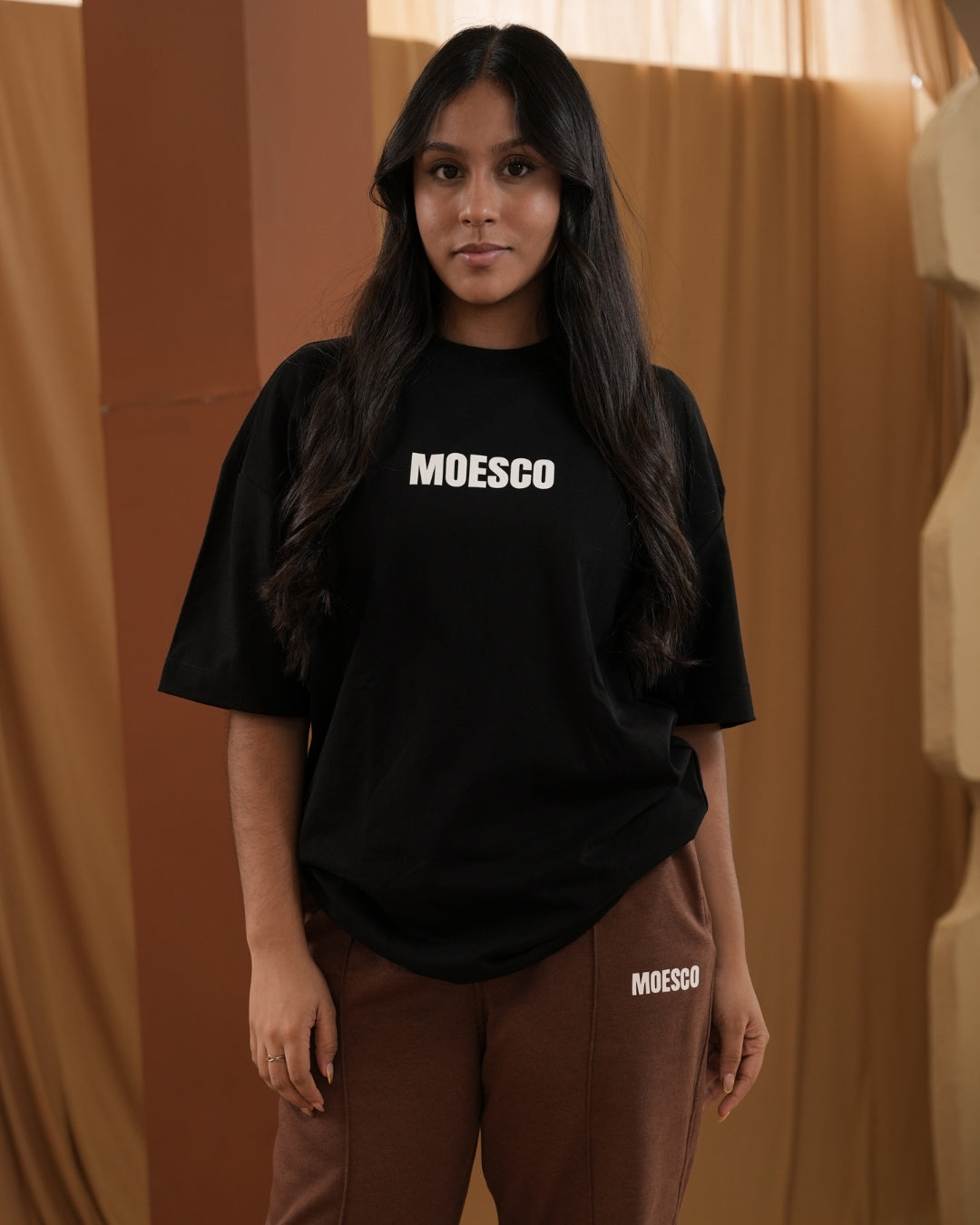 BASIC MOESCO LOGO T-SHIRT BLACK WOMAN