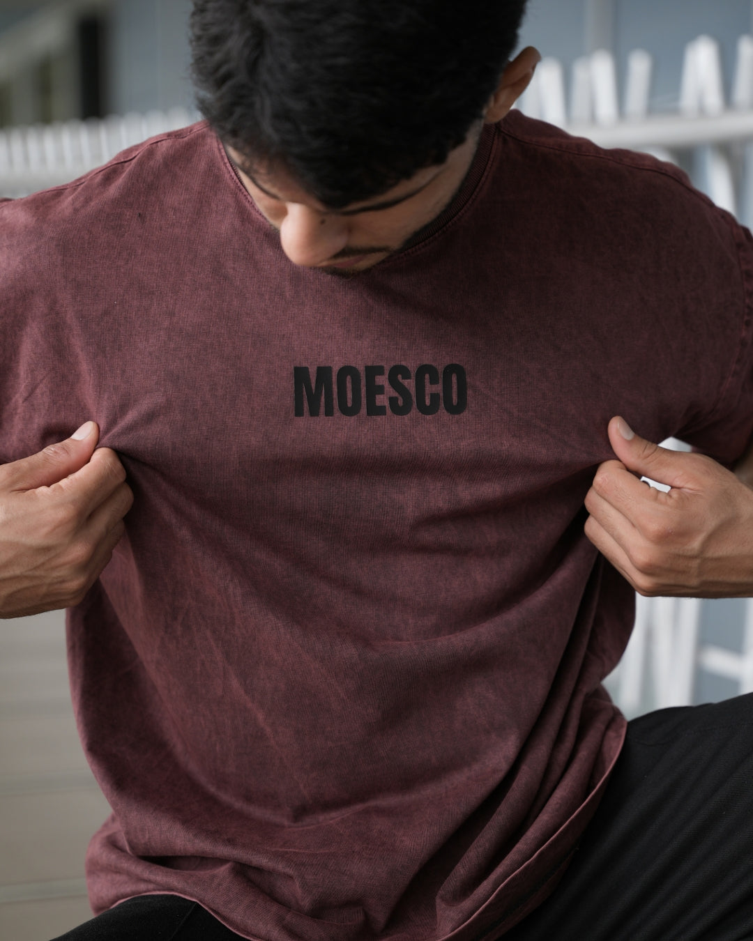 CODE THE COSMOS ACID WASH TSHIRT WINE MAN