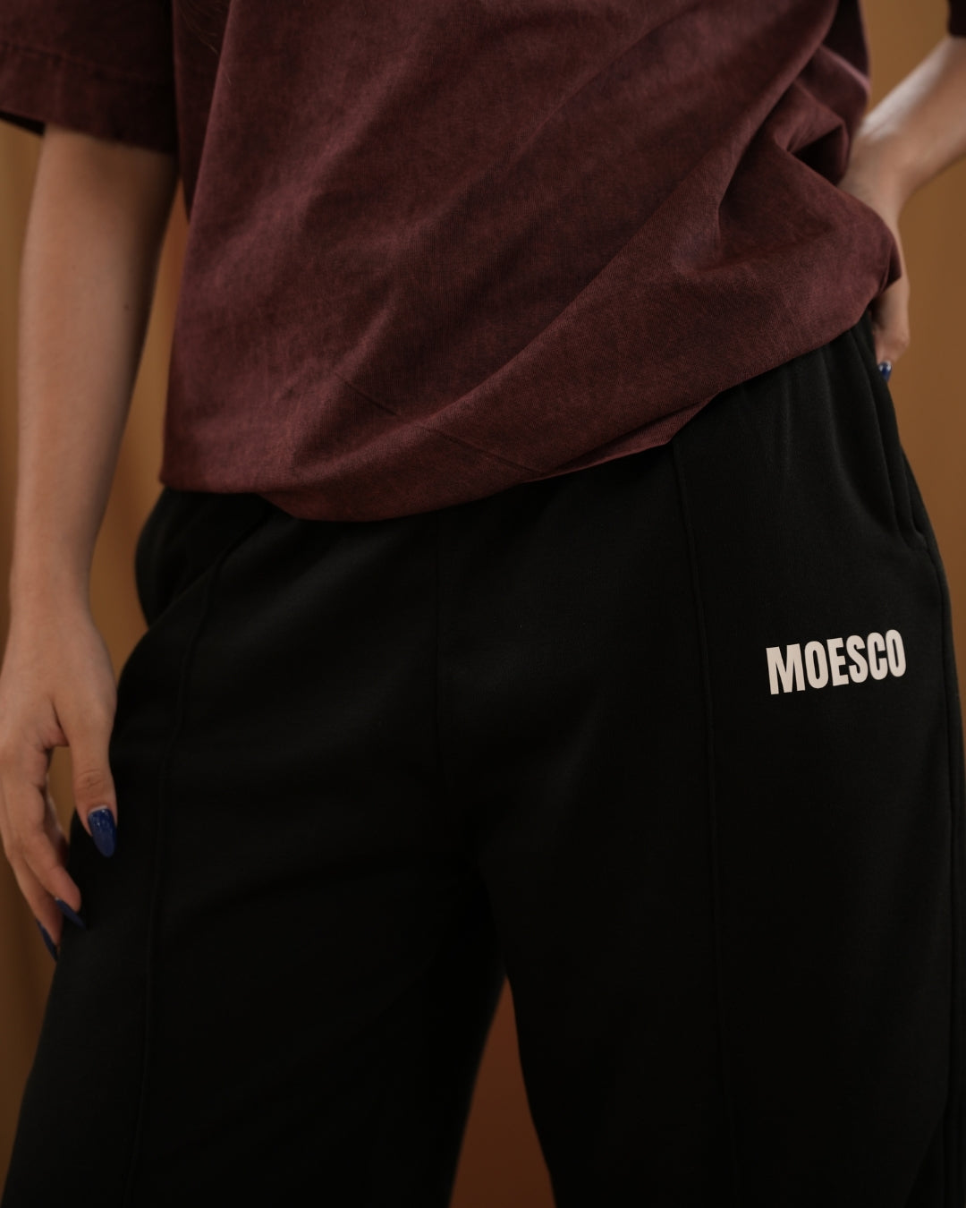 MOESCO LOGO SWEATSHIRT PANTS BLACK WOMAN