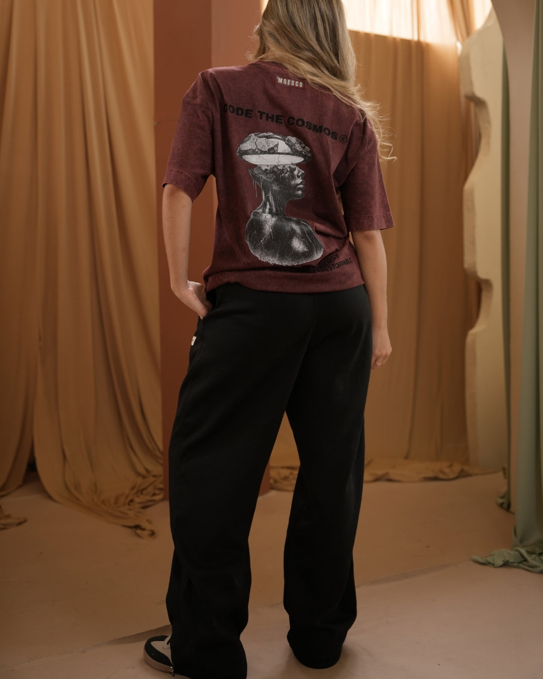 MOESCO LOGO SWEATSHIRT PANTS BLACK WOMAN