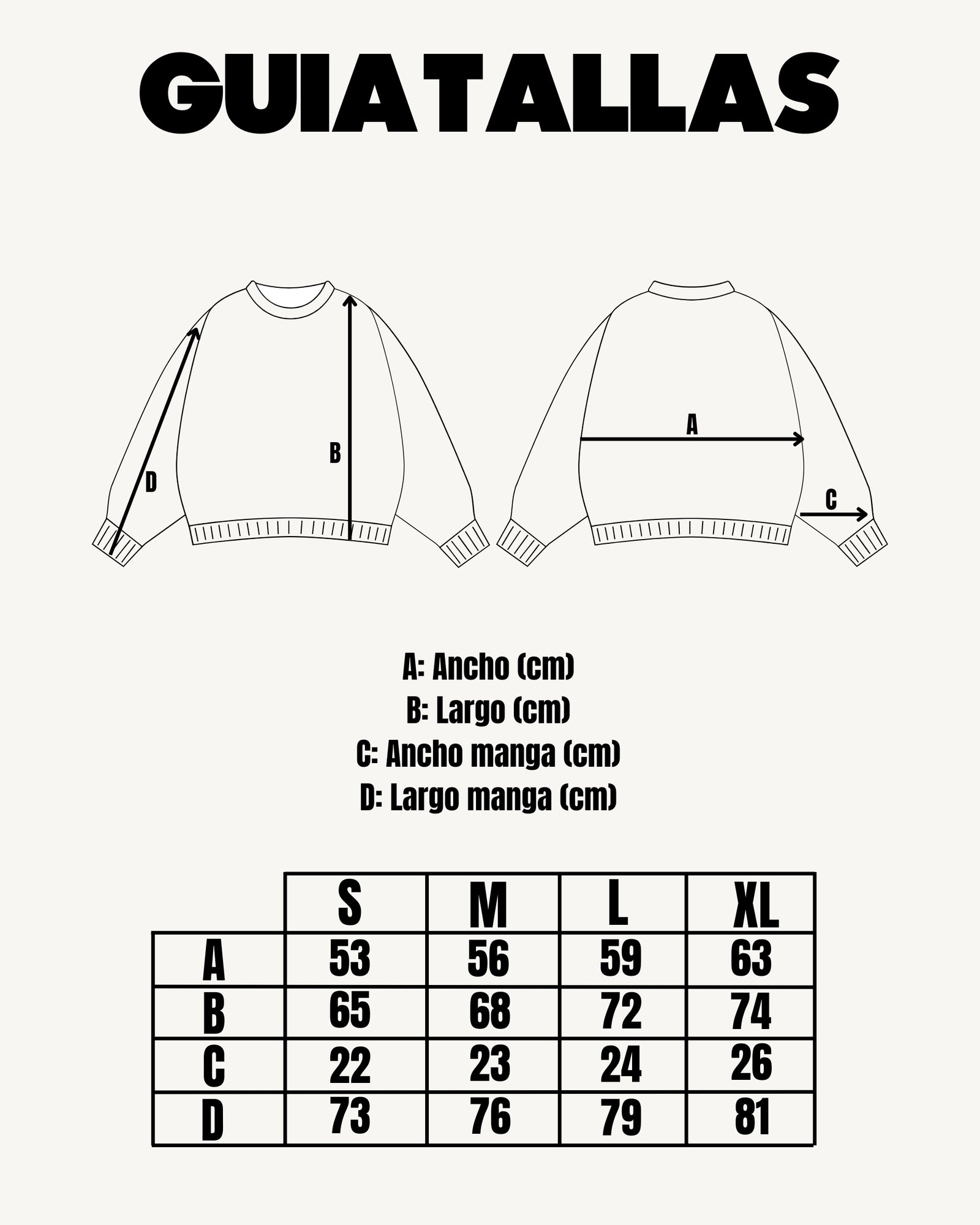Guía de tallas - MOESCO LOGO BOXY FIT JACKET BLACK WOMAN