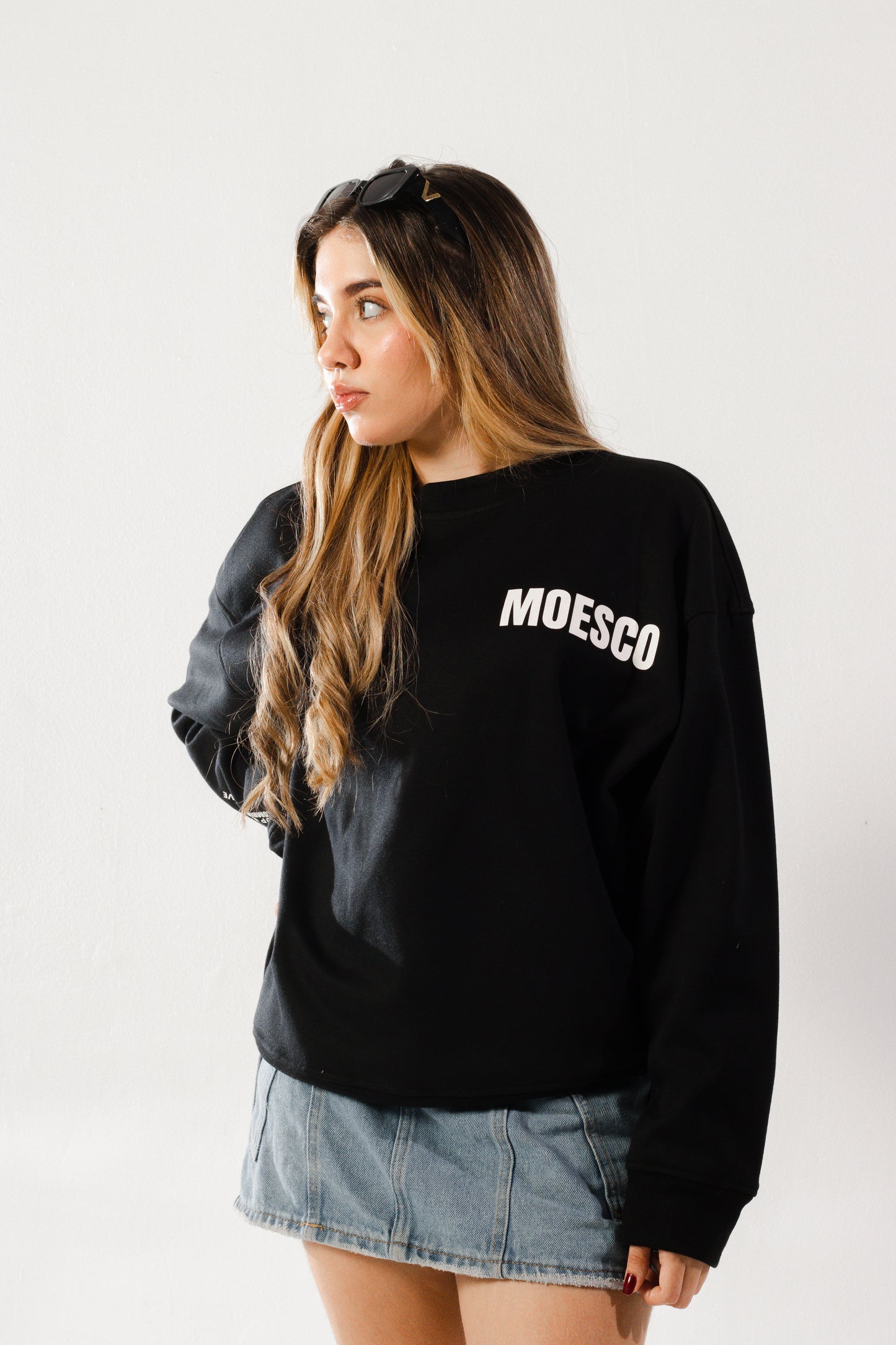 MOESCO LOGO BOXY FIT JACKET BLACK WOMAN