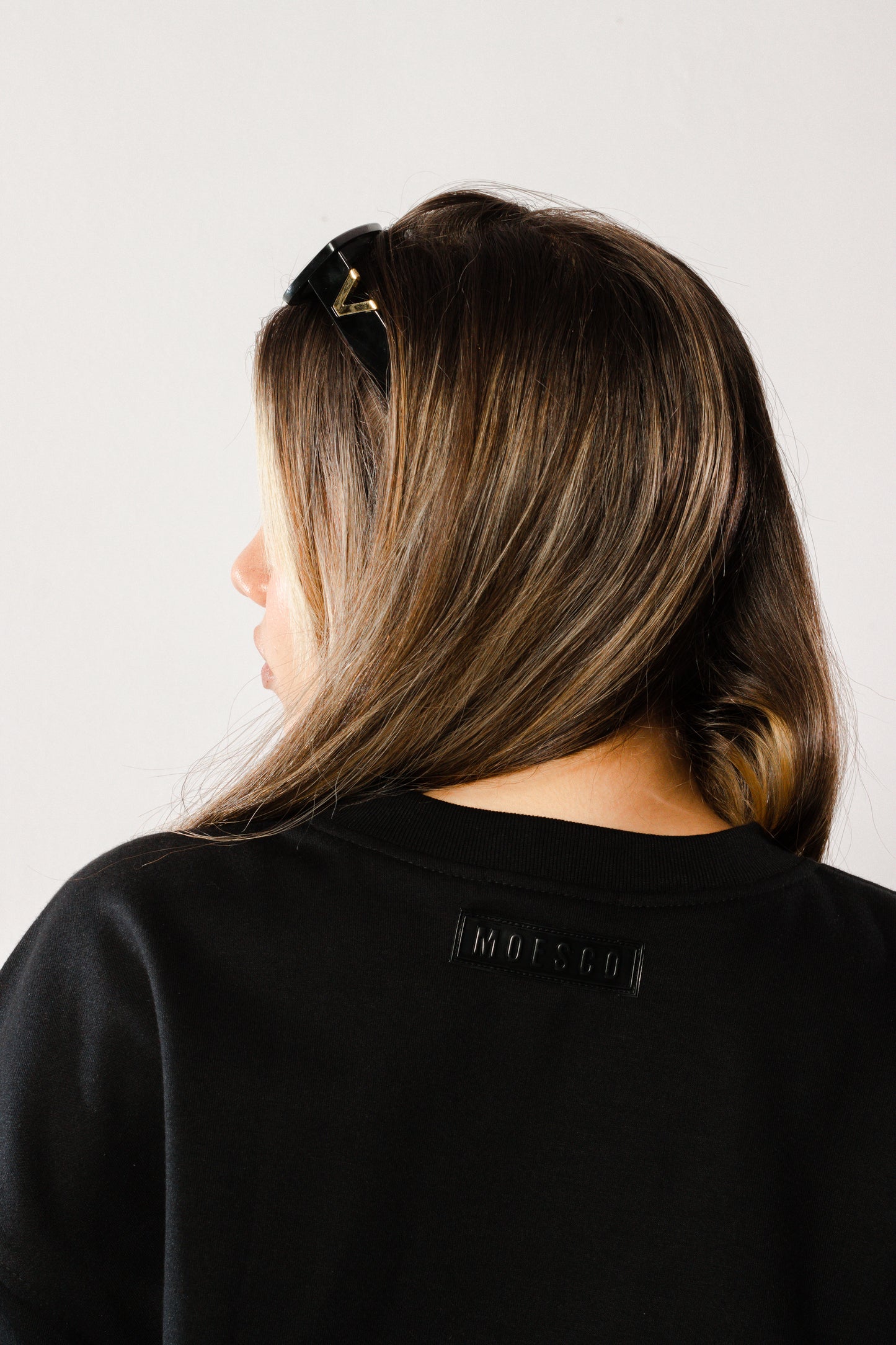 MOESCO LOGO BOXY FIT JACKET BLACK WOMAN