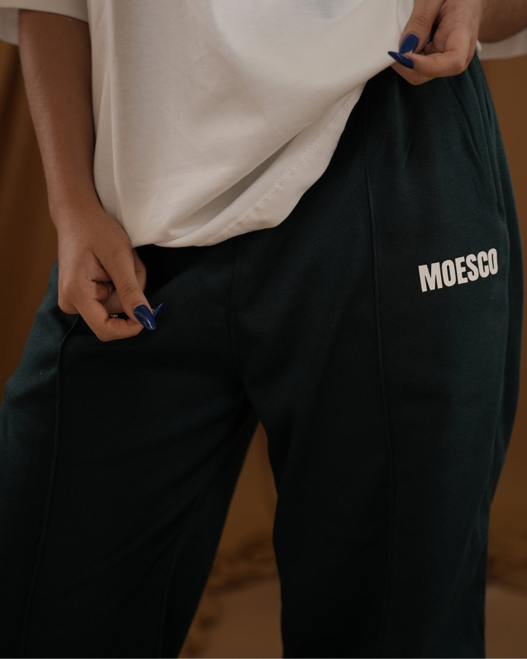 MOESCO LOGO SWEATSHIRT PANTS GREEN WOMAN