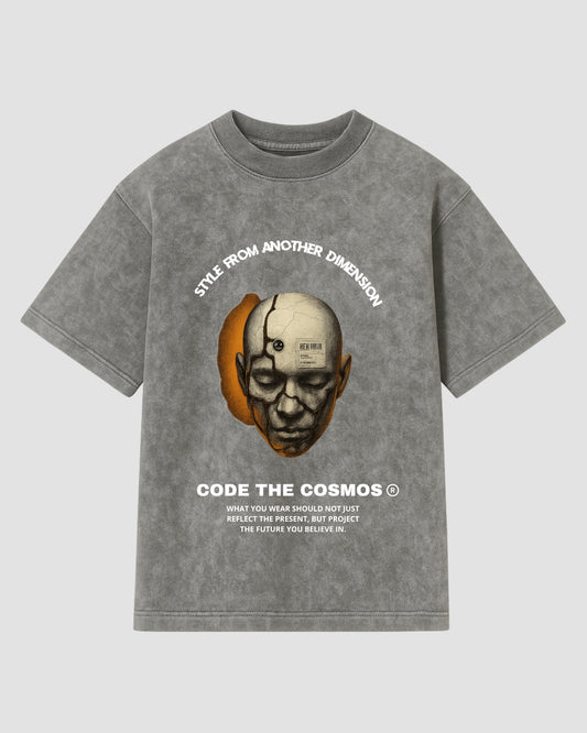 ANOTHER DIMENSION ACID WASH TSHIRT GREY MAN