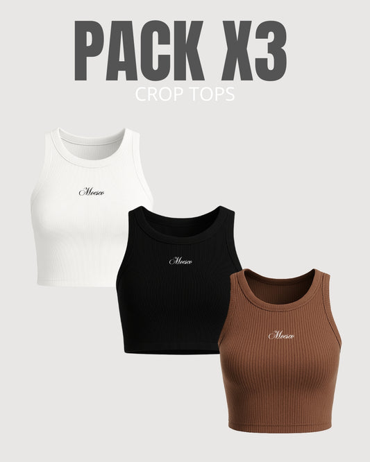 Skeleton Crop Top Pack X3