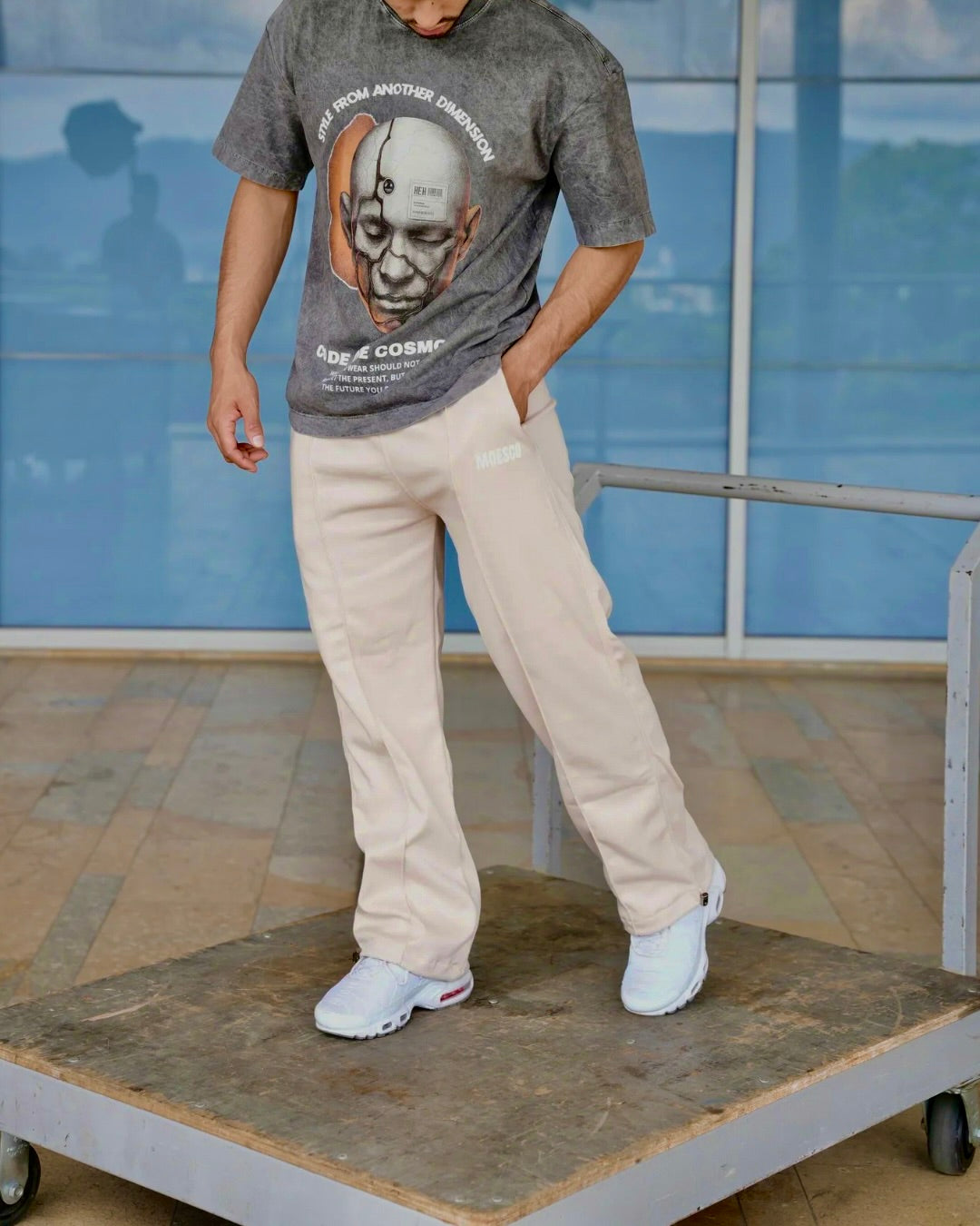 MOESCO LOGO SWEATSHIRT PANTS BEIGE MAN